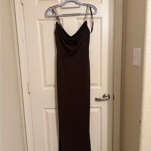 Windsor Espresso Spaghetti Strap Maxi Dress